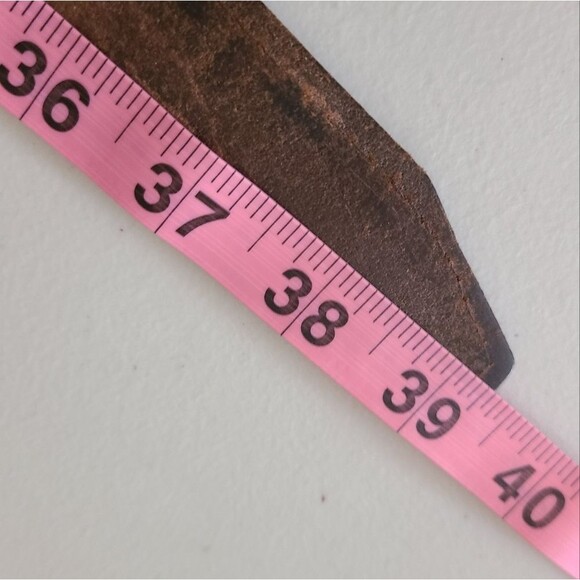 remo tulliani brown leather belt mens 1-1/4" wide waist size 33 - Picture 6 of 7